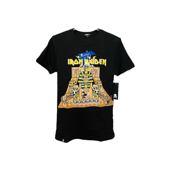 Iron Maiden Tokidoki Men’s S Black Shirt Adios Egyptian Pyramid Tee Top Rare NWT - Picture 2 of 5